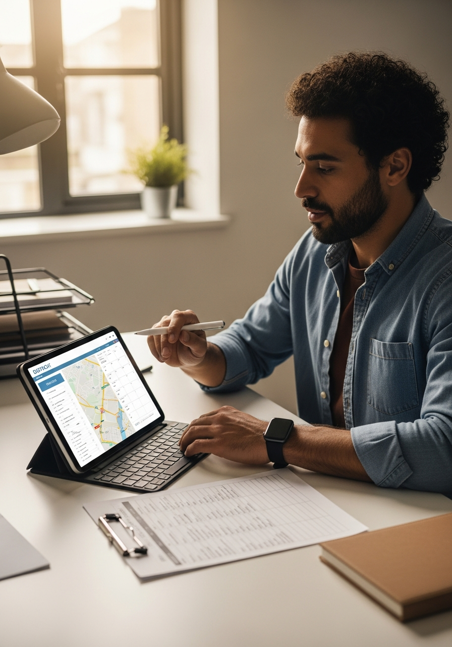 Editorial scheduling illustration for Route Sequencing for Mobile Appointment Teams