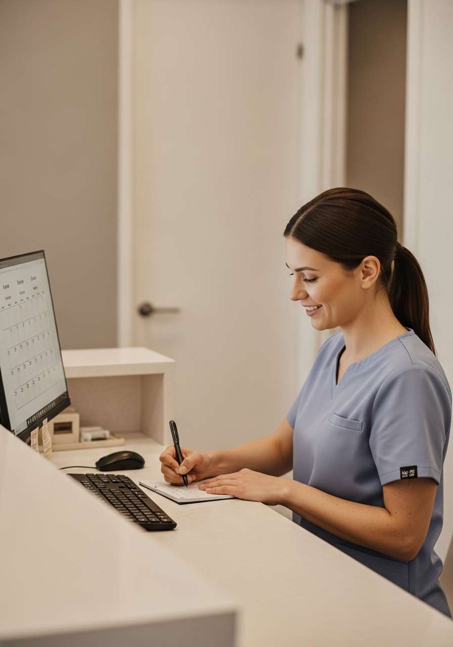 Editorial scheduling illustration for Shared Equipment Reservations Inside Appointment Scheduling