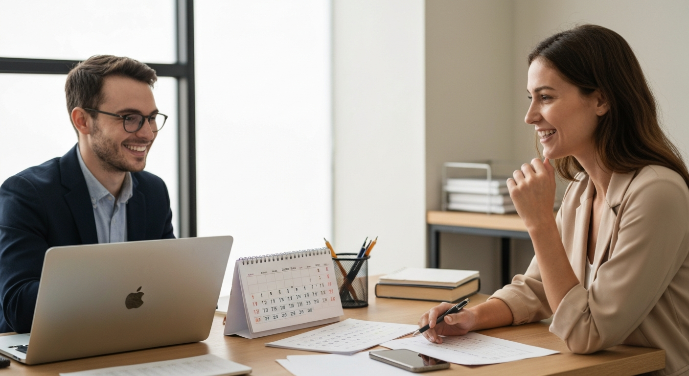 Appointment scheduling for Legal practices with recurring consultation bookings editorial illustration
