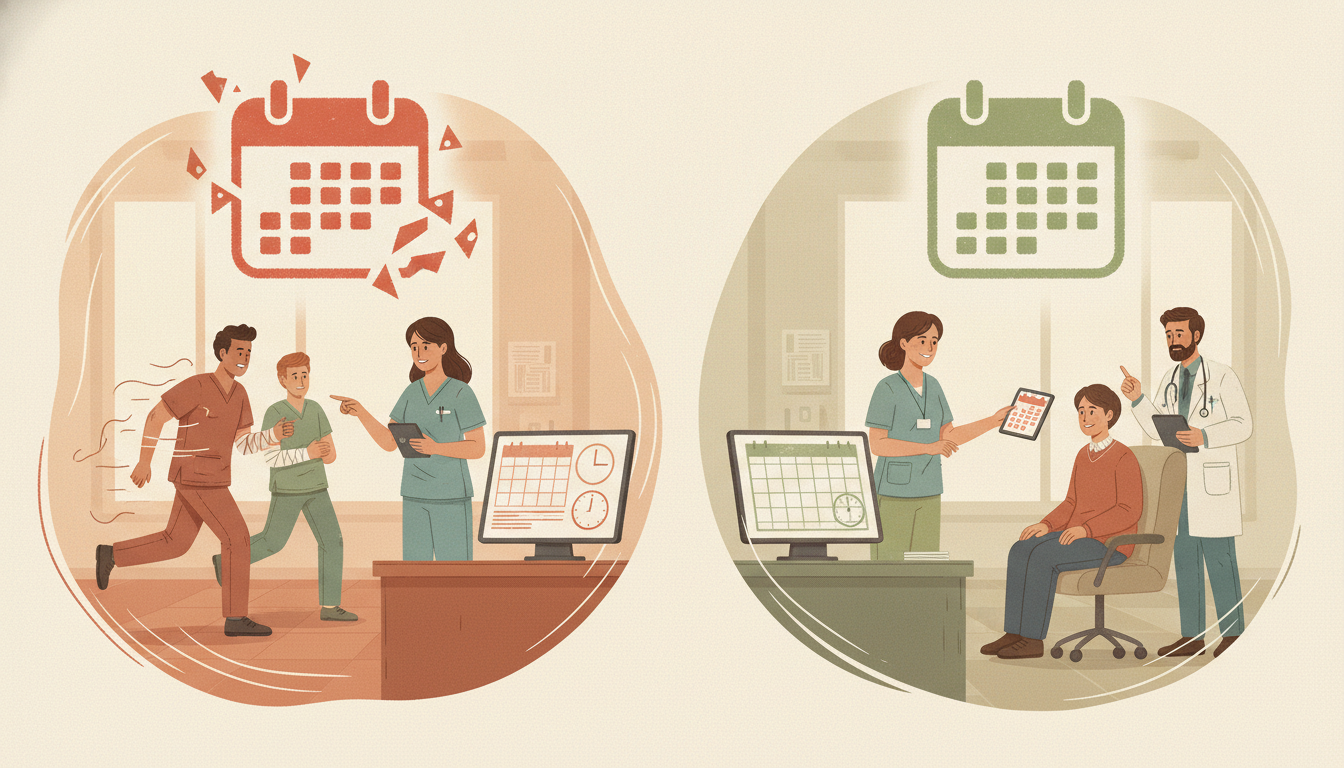 Appointment Scheduling for Emergency Versus Routine Triage, editorial illustration