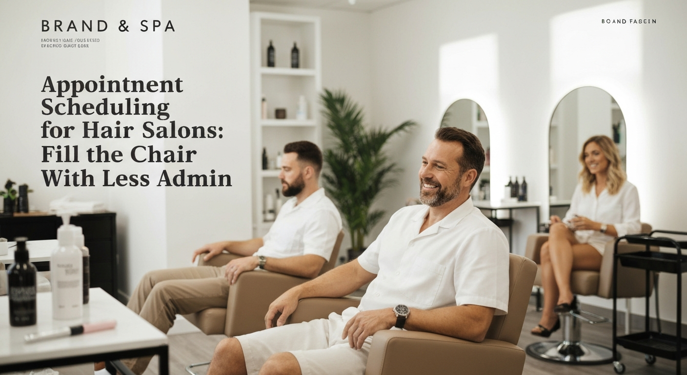 Appointment Scheduling for Hair Salons: Fill the Chair With Less Admin - editorial illustration