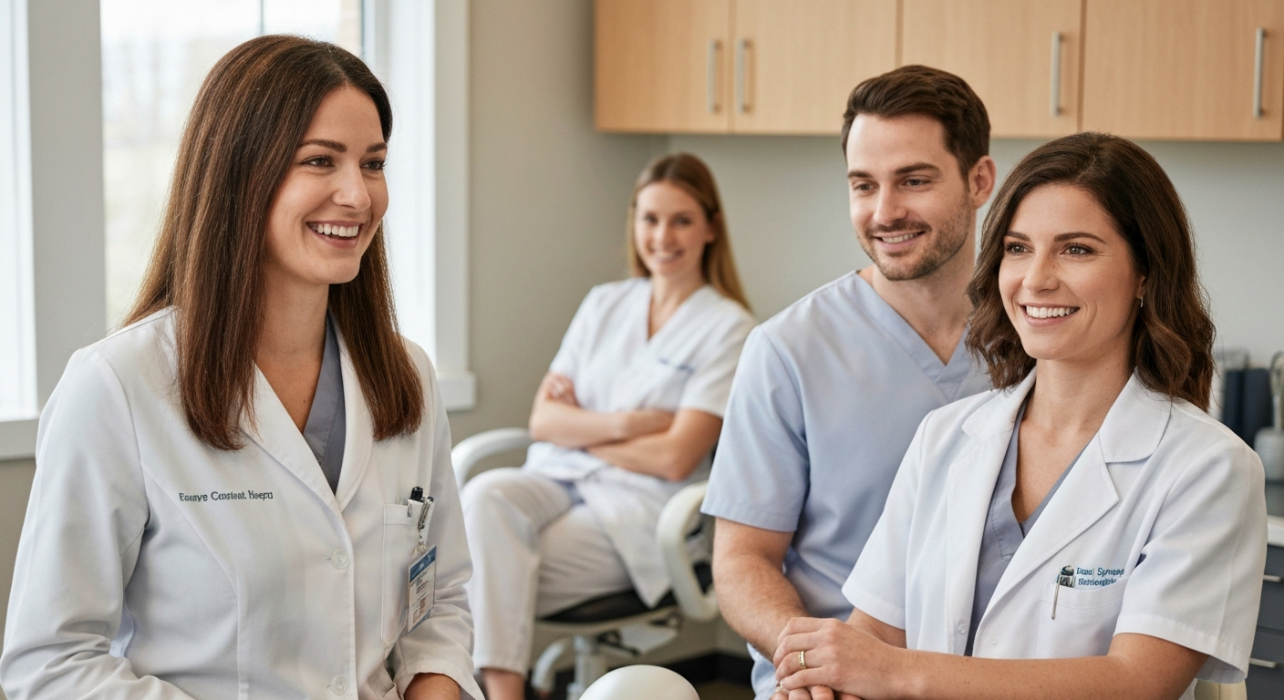 Appointment Scheduling for medical and dental offices for two-person teams - editorial illustration