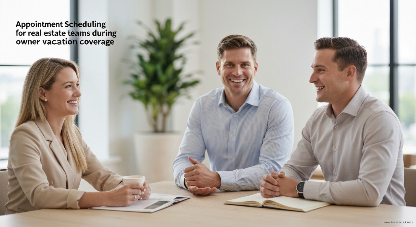 Appointment Scheduling for real estate teams during owner vacation coverage - editorial illustration