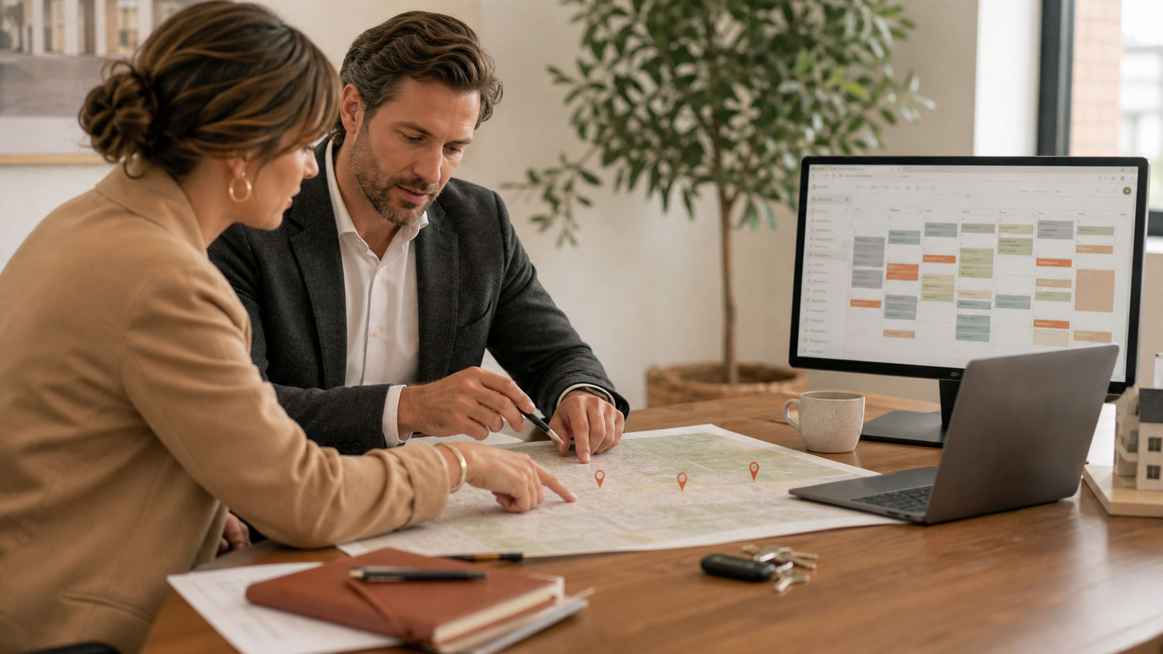 Appointment Scheduling for real estate teams for new locations opening soon - editorial illustration