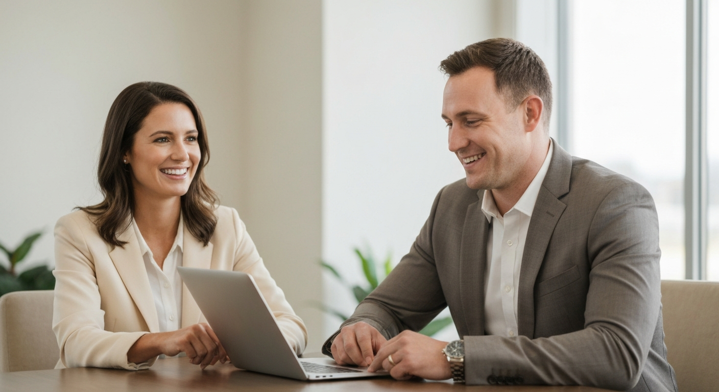 Appointment Scheduling for real estate teams for two-person teams - editorial illustration