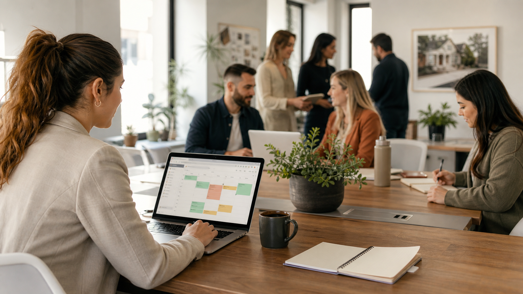 Appointment Scheduling for real estate teams when growing past ten staff - editorial illustration