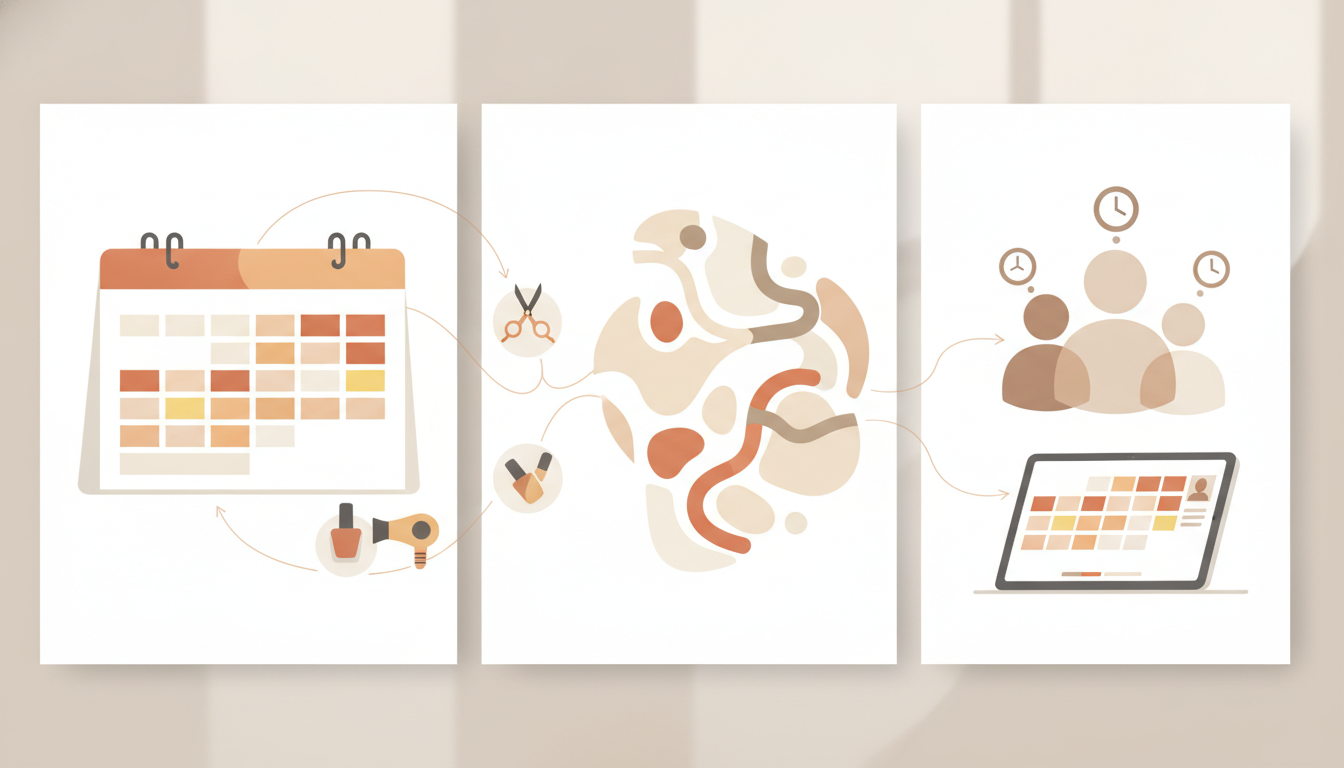 Appointment Scheduling for Salon Service Duration Maps, editorial illustration