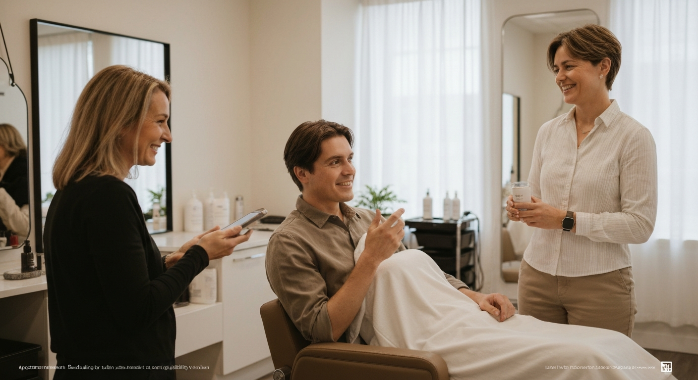 Appointment Scheduling for salons and spas with high lead qualification volume - editorial illustration