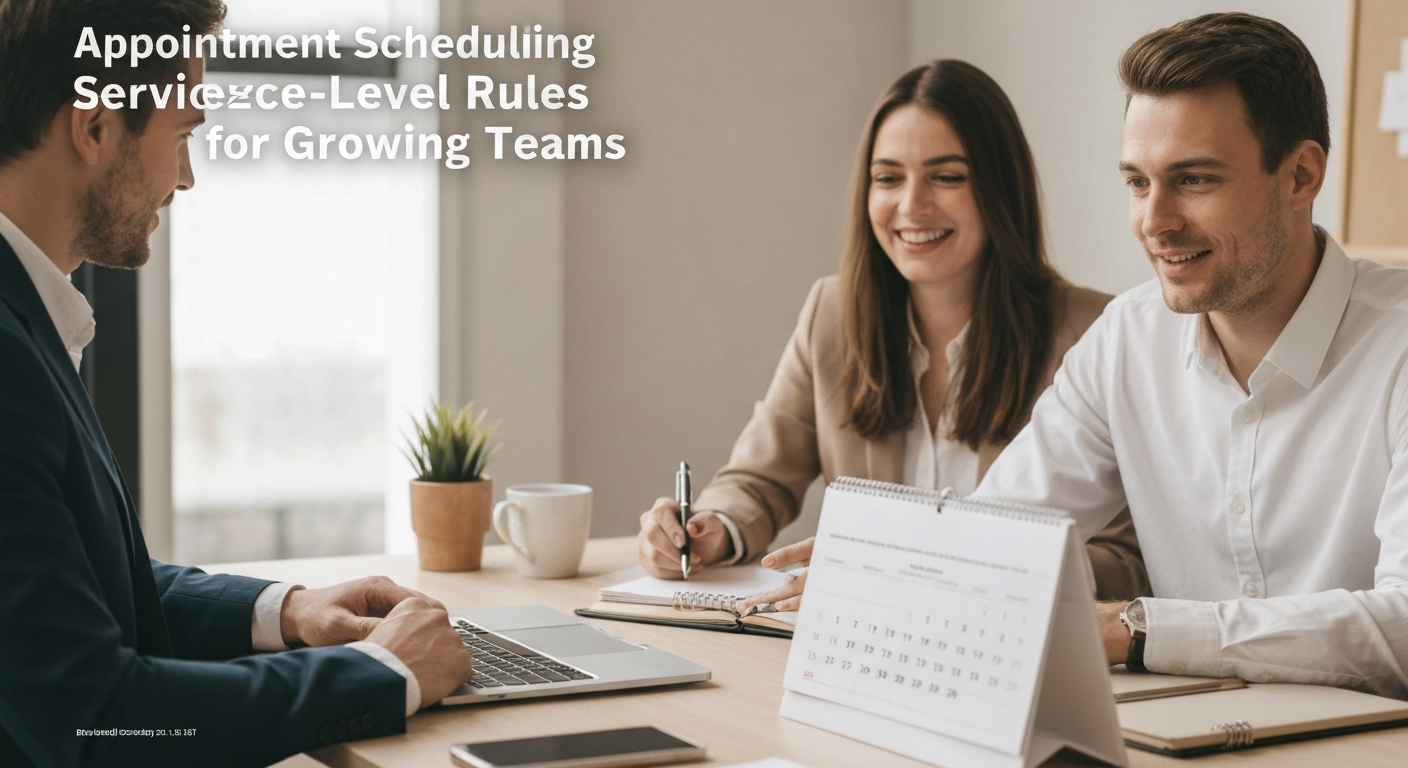 Appointment Scheduling Service-Level Rules for Growing Teams - editorial illustration