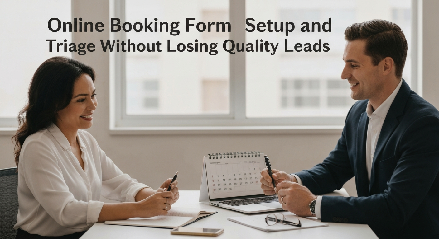 Online Booking Form Setup and Triage Without Losing Quality Leads - editorial illustration