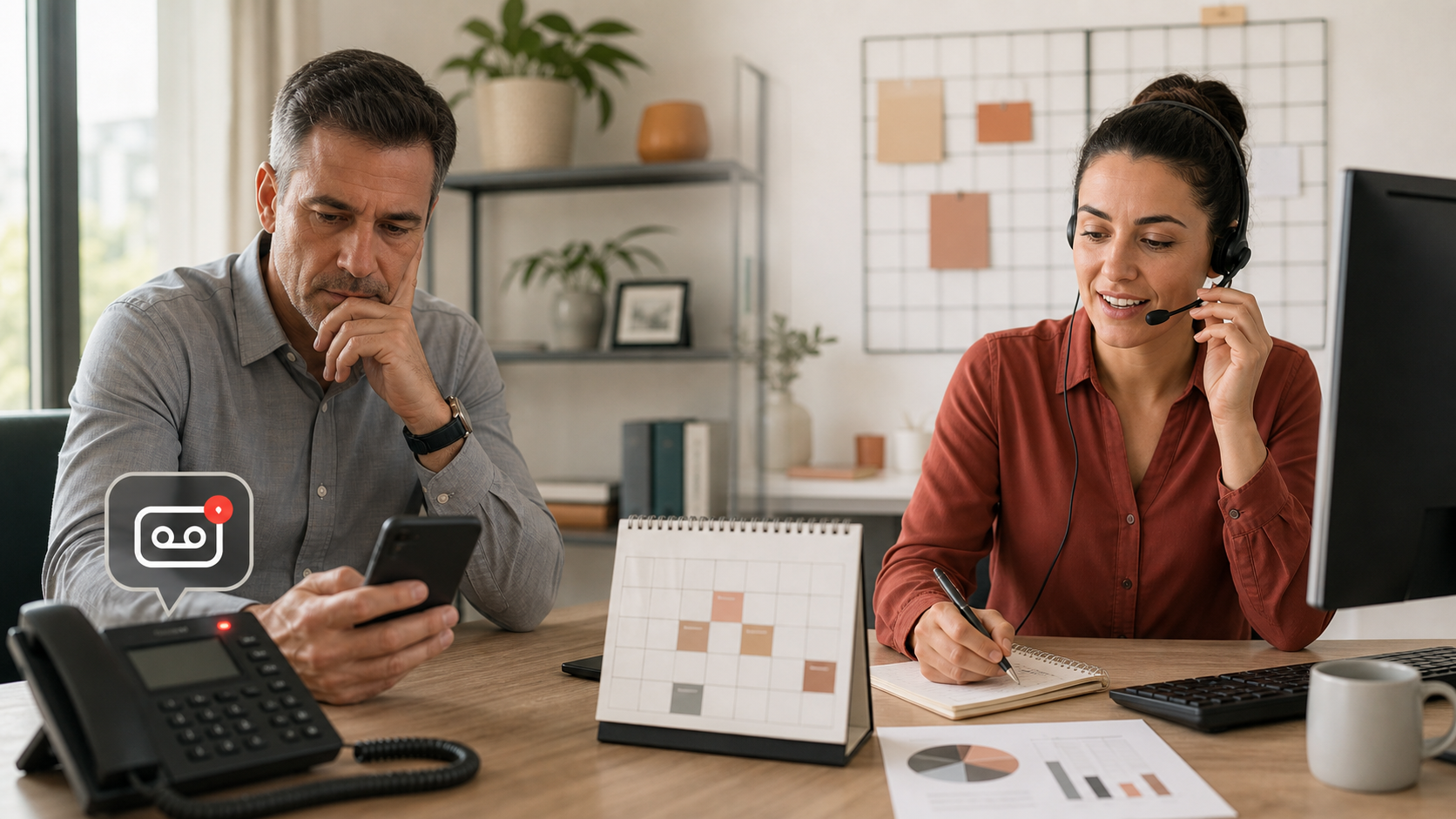 Voicemail vs Live Answer: The Revenue Math - editorial illustration